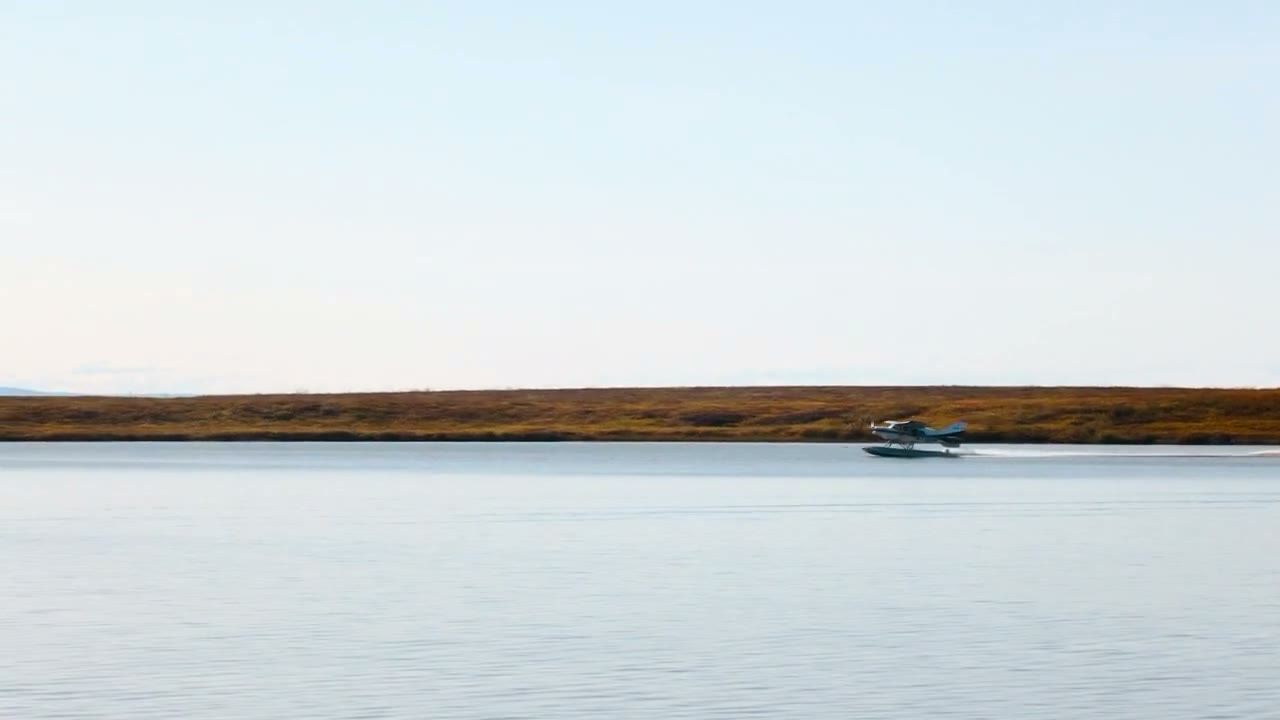 Floatplane departure, Alaska backcountry