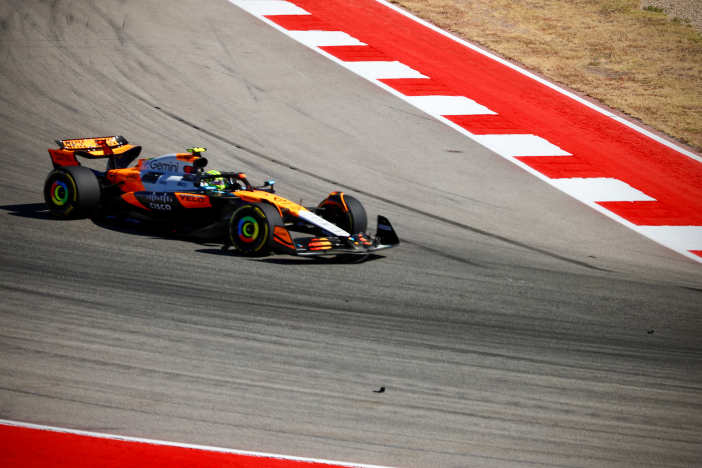 McLaren-liveried F1 car at Circuit of the Americas